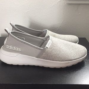 Grey slip on adidas shoes